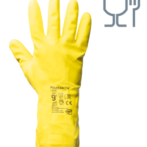 POLSTARITTA RUBBER FLOCKED GLOVES (2110X ) YELLOW