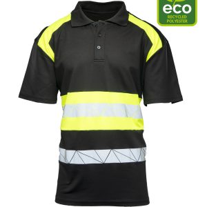 ECO RIVAL POLO SHIRT BLACK/ORANGE